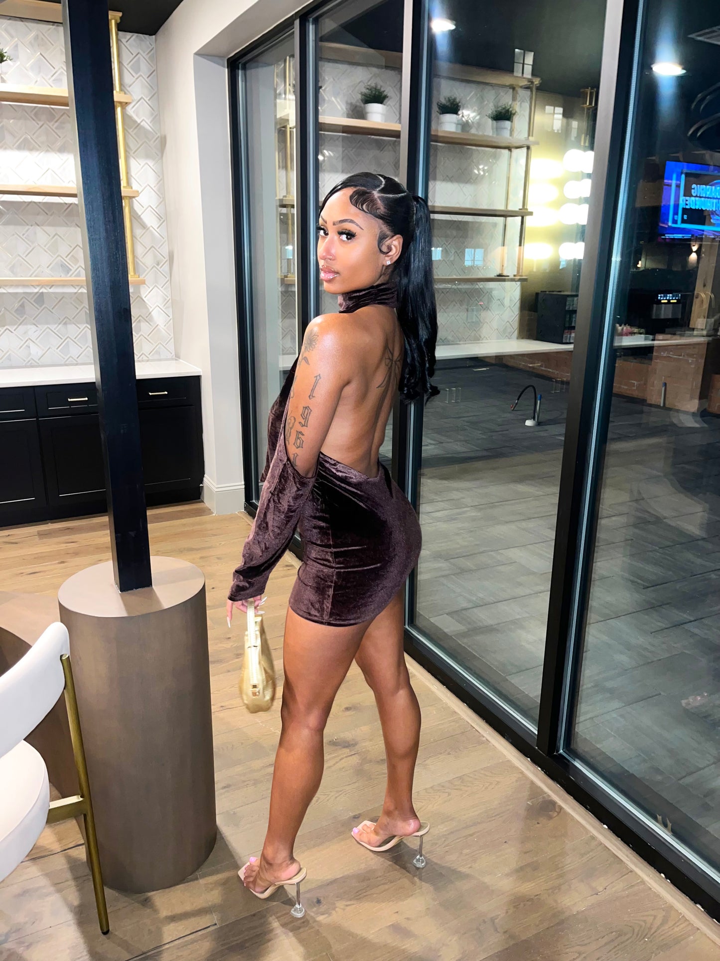 Flowy brown mini